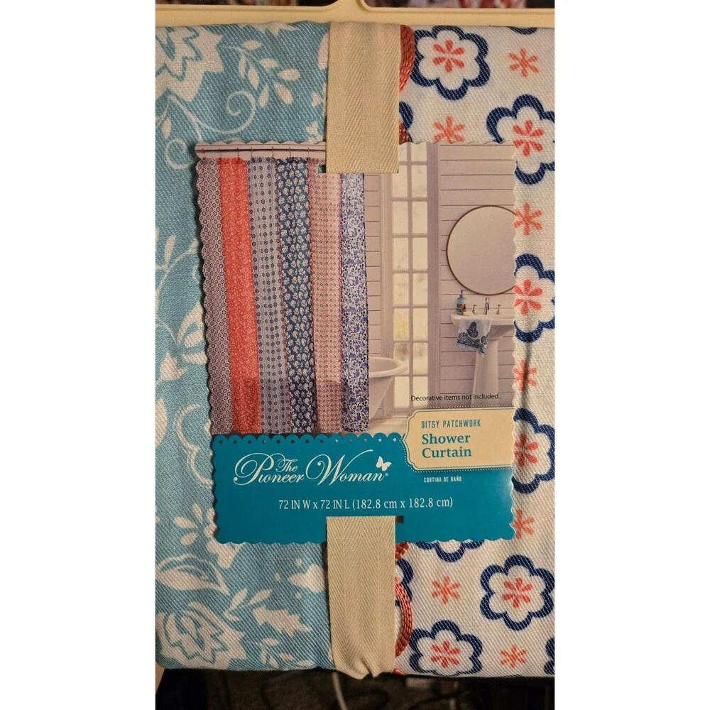patchwork pioneer woman shower curtain
